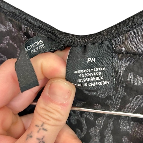 New Directions Velvet Burnout Tank Top Purple & Black Sleeveless 90s Y2K PMed - Picture 7 of 8